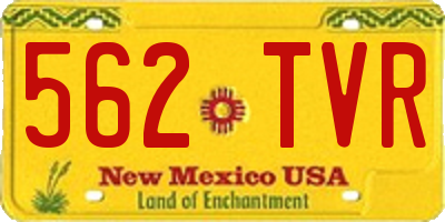 NM license plate 562TVR