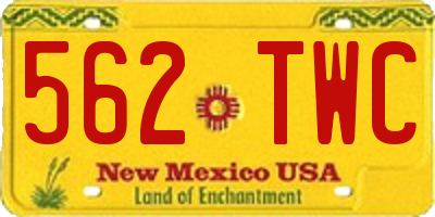 NM license plate 562TWC