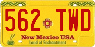 NM license plate 562TWD