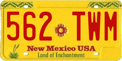 NM license plate 562TWM