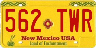 NM license plate 562TWR