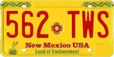 NM license plate 562TWS