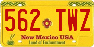 NM license plate 562TWZ