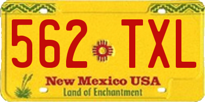 NM license plate 562TXL