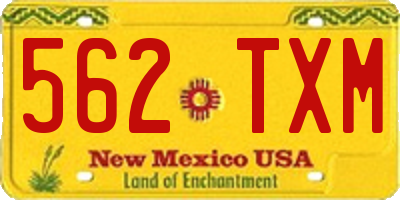 NM license plate 562TXM