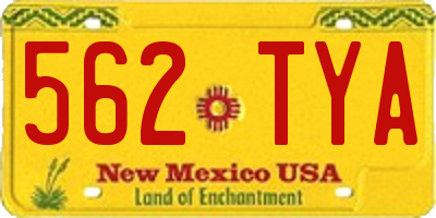 NM license plate 562TYA