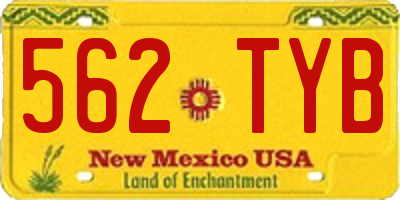 NM license plate 562TYB