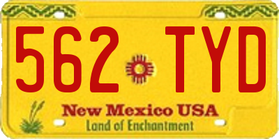 NM license plate 562TYD