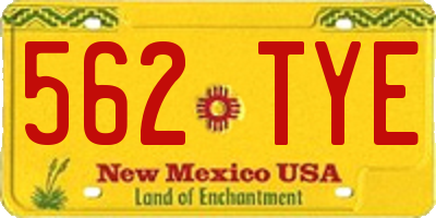 NM license plate 562TYE