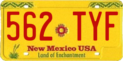 NM license plate 562TYF