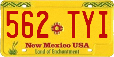 NM license plate 562TYI