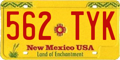 NM license plate 562TYK