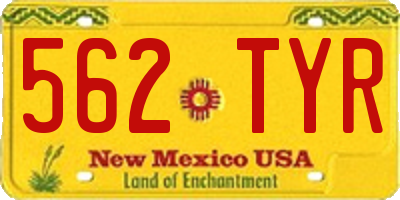 NM license plate 562TYR