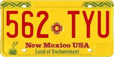 NM license plate 562TYU