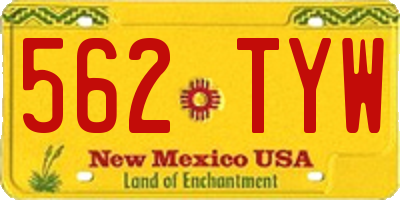 NM license plate 562TYW