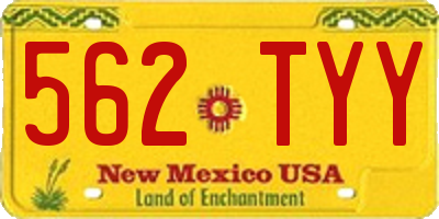 NM license plate 562TYY