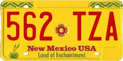 NM license plate 562TZA