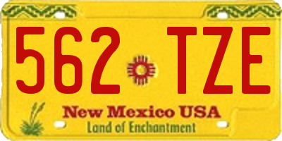 NM license plate 562TZE