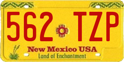 NM license plate 562TZP