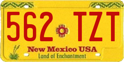 NM license plate 562TZT