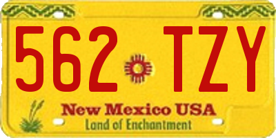 NM license plate 562TZY