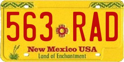 NM license plate 563RAD