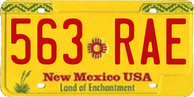 NM license plate 563RAE