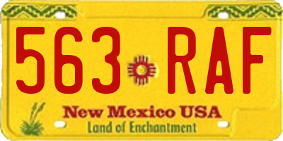 NM license plate 563RAF