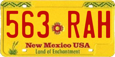 NM license plate 563RAH