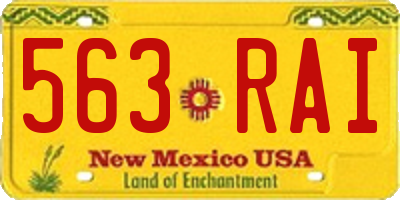 NM license plate 563RAI