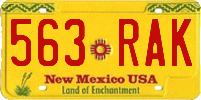 NM license plate 563RAK