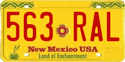 NM license plate 563RAL