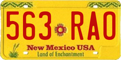 NM license plate 563RAO