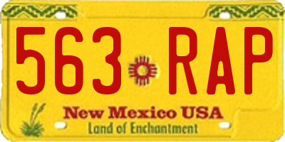 NM license plate 563RAP