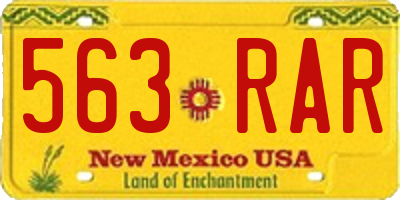 NM license plate 563RAR