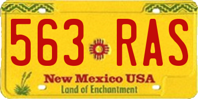 NM license plate 563RAS