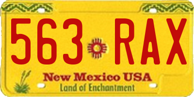 NM license plate 563RAX