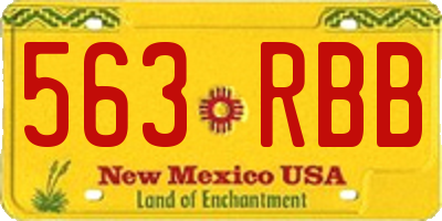 NM license plate 563RBB