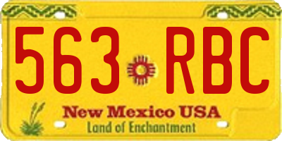 NM license plate 563RBC