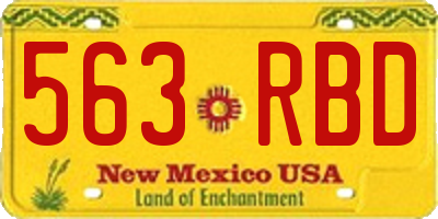 NM license plate 563RBD