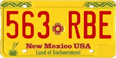 NM license plate 563RBE