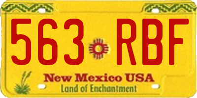 NM license plate 563RBF