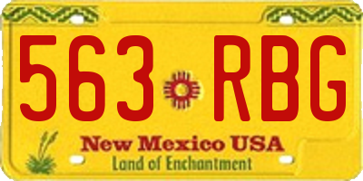 NM license plate 563RBG