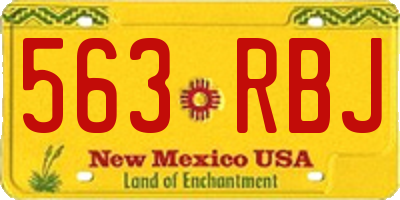 NM license plate 563RBJ