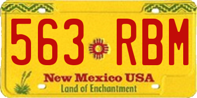 NM license plate 563RBM