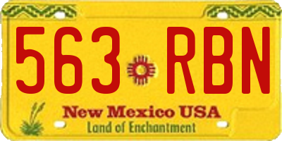 NM license plate 563RBN