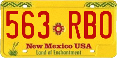 NM license plate 563RBO