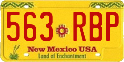 NM license plate 563RBP