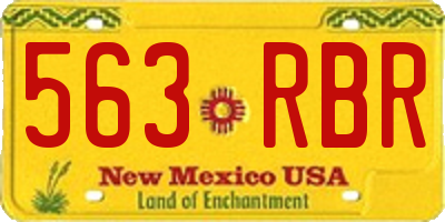 NM license plate 563RBR