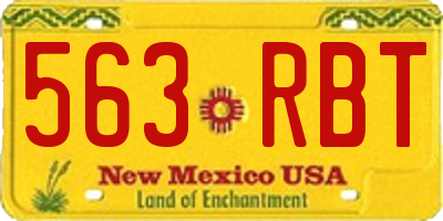 NM license plate 563RBT